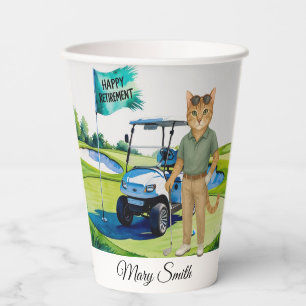 Golf Retirement themed for Siamese Cat lovers Paper Cups