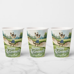 Golf Retirement themed for Siamese Cat lovers Paper Cups