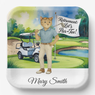 Golf Retirement themed for Siamese Cat lovers Paper Plates