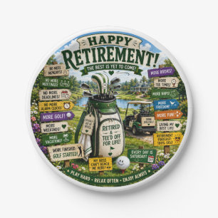 Golf Retirement themed Paper Plates