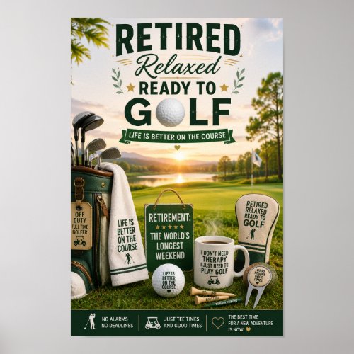 Golf retirement themed poster
