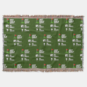 Golf Retirement themed with golf flag on green Throw Blanket