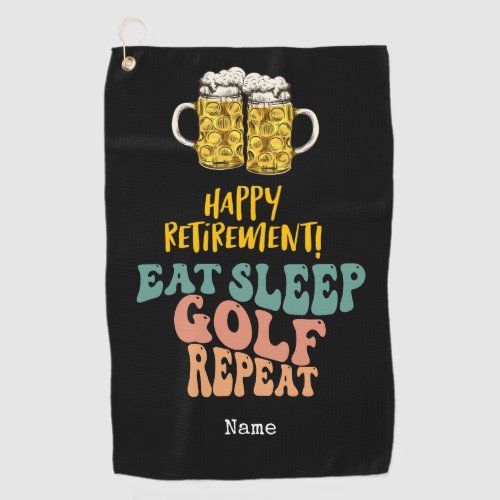 Golf retirement towel for golfer
