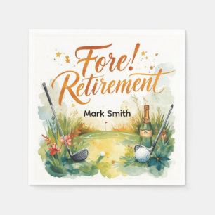 Golf Retirement with ball on green  Napkins