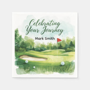 Golf Retirement with ball on green  Napkins