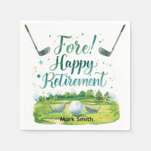 Golf Retirement with ball on green  Napkins