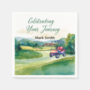 Golf Retirement with ball on green Napkins
