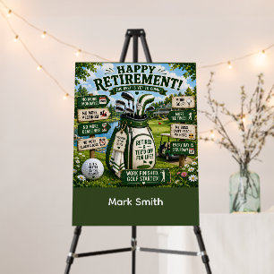 Golf retirement with funny text foam board