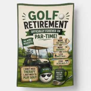Golf Retirement with Funny word for golfer House Flag