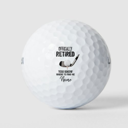 Golf Retirement with golf ball and iron for golfer