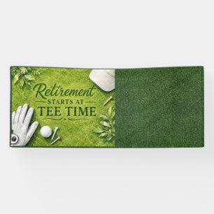 Golf Retirement with golf ball on green Banner