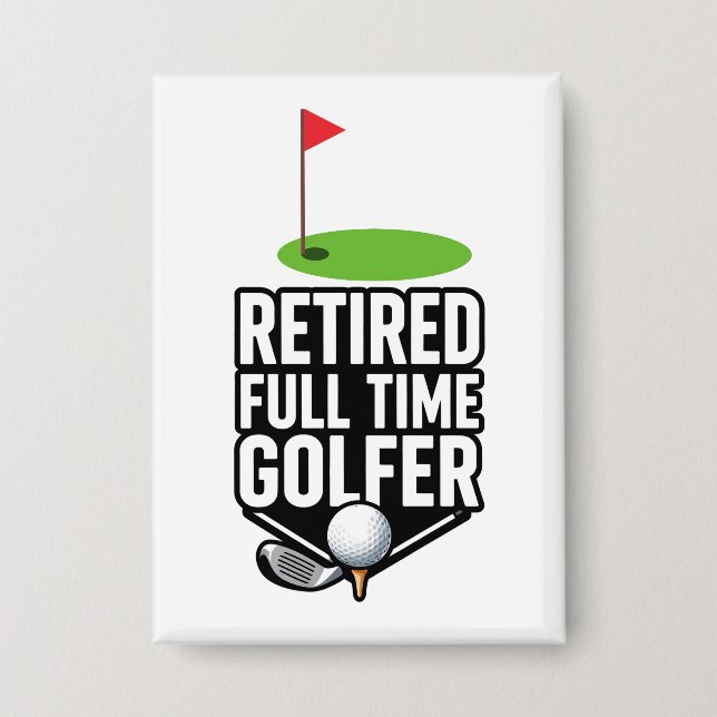 Golf  Retirement with golf flag Golf Balls Button (Front)