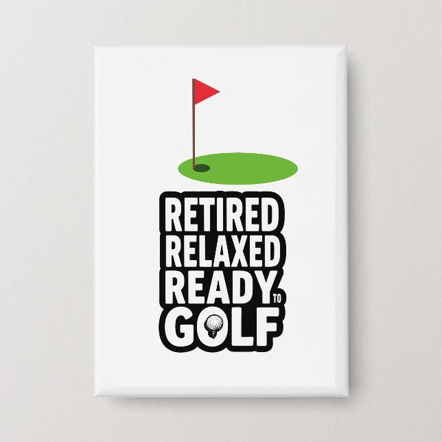 Golf  Retirement with golf flag Golf Balls Button (Front)