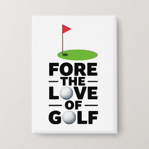 Golf Retirement with golf flag Golf Balls Button