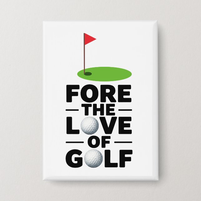 Golf  Retirement with golf flag Golf Balls Button (Front)