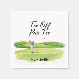 Golf Retirement with golfer on green Napkins