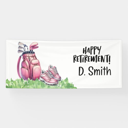 Golf retirement with  pink golf bag for woman 
