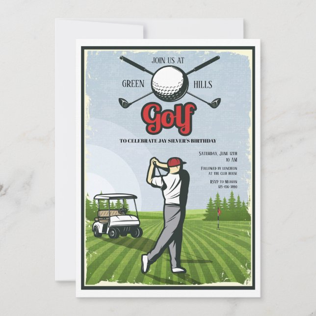 Golf Retro Invitation (Front)