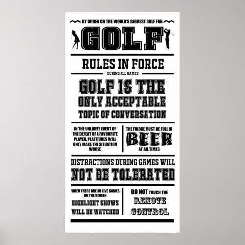 Golf Rules In Force _ Large Poster