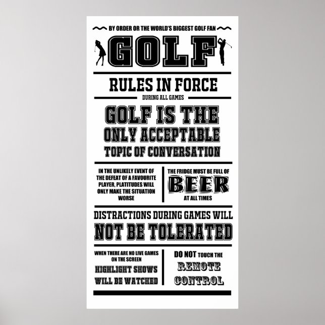Golf Rules In Force - Large Poster (Front)