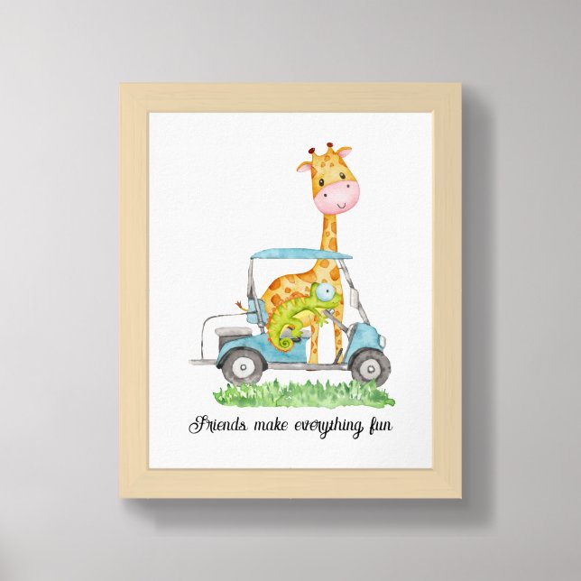 Golf Safari Baby Nursery or Child's Room Framed Art (Framed Front)