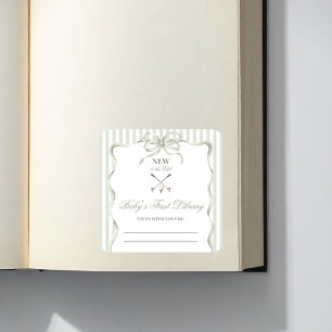 Golf Sage Club Baby Shower First Library Bookplate