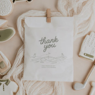 Golf Sage Green 1st Birthday Thank You Favor Bag