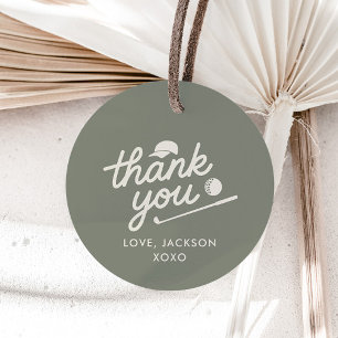 Golf Sage Green 1st Birthday Thank You Favor Tags