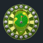 Golf Sandtrap 20 Hole Course Dart Board<br><div class="desc">A fun golf themed dartboard! Features golf course central with dartboard grass and sandtrap sunrays. Also has 20 hole course perimeter for small added targets for more challenges. Perfect for traditional dart games,  new ones of your own,  or as a cool statement art piece. Enjoy!</div>