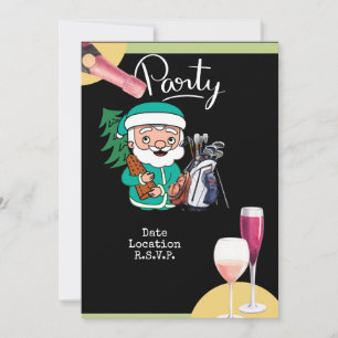 Golf Santa Claus Christmas Holiday party save date Invitation