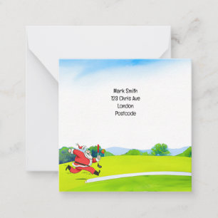 Golf Santa Claus for Golfer Christmas Note Card