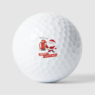 Golf Santa Claus golfer Merry Christmas Balls