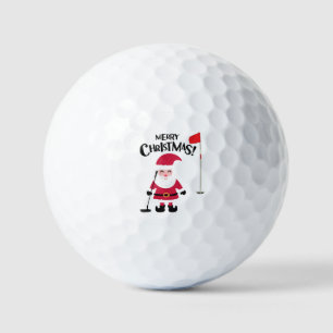Golf Santa Claus golfer Merry Christmas Golf Balls