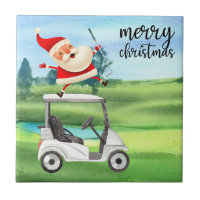 Golf Santa Claus is golfing on Christmas