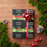 Golf Santa Claus ride red cart Christmas Tree  Wrapping Paper<br><div class="desc">Golf Santa Claus ride red cart Christmas Tree</div>