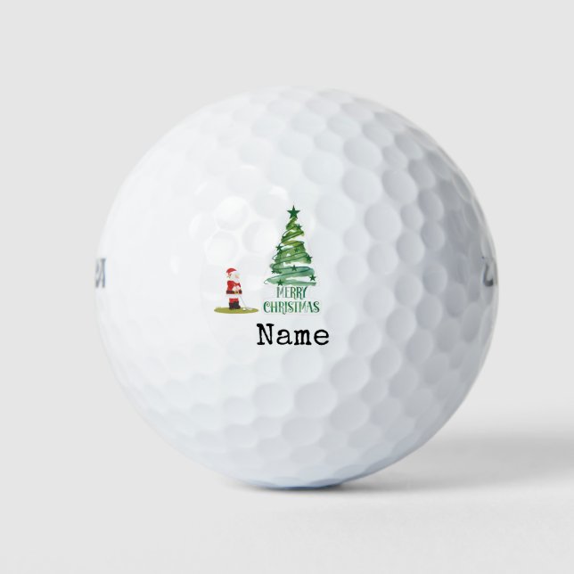 Golf Santa Claus with Christmas Tree  Golf Balls (Front)