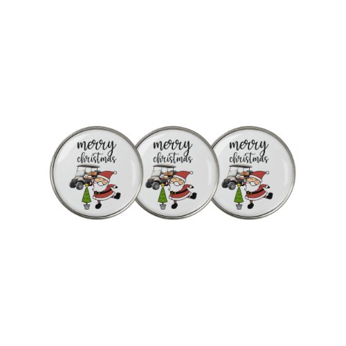 Golf Santa Claus with golf cart  Golf Ball Marker