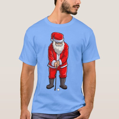 Golf Santa Golfer Christmas Club Hat Ball Sport Gi T_Shirt