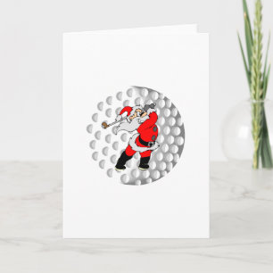 Golf Santa Holiday Card