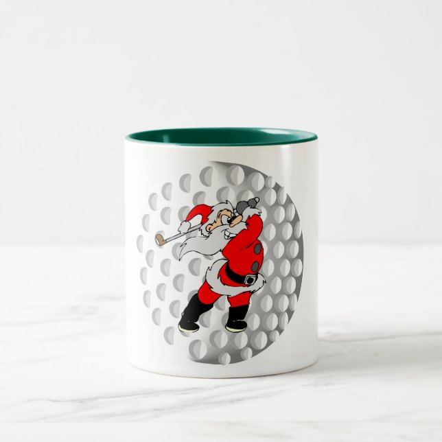 Golf Santa Two-Tone Coffee Mug (Center)