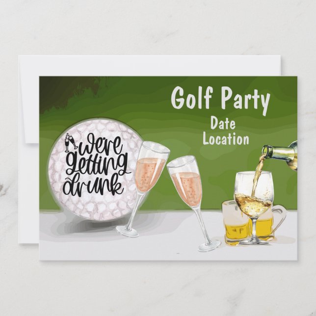 Golf Save the date for Bachelorette Party Invitation (Front)