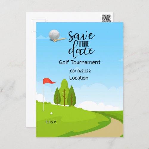 Golf Save the Date for Golf Tournament Golfer    Postcard