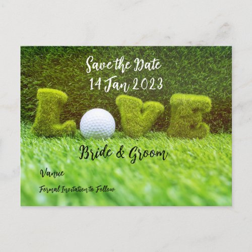 Golf Save the date  for golfer with love  Invitation Postcard
