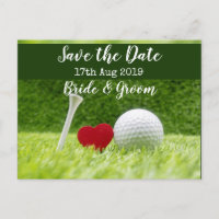 Golf Save the date for wedding invitation Postcard