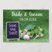 Golf Save the date for wedding with golf ball Invitation