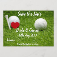 Golf Save the date for wedding with love and ball Invitation