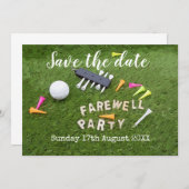 Golf Save the date Golf Farewell Party with ball (Front/Back)