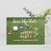 Golf Save the date Golf Farewell Party with ball (Standing Front)