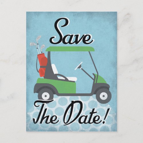 Golf Save The Date _ Golf Party Golfing Event Announcement Postcard