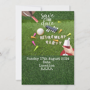 Golf Save the date Golf retirement party on green